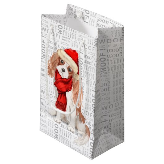 Funny Cavalier King Charles Spaniel Small Geschenk Kleine Geschenktüte (Vorderseite Schrägansicht)