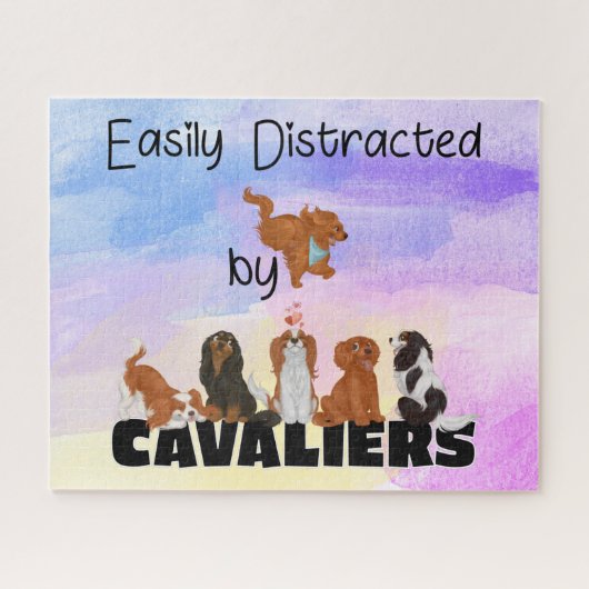 Funny Cavalier King Charles Spaniels Puzzle (Horizontal)