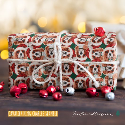 Funny Cavalier King Christmas Pattern Geschenkpapier