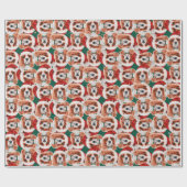 Funny Cavalier King Christmas Pattern Geschenkpapier (Flach)