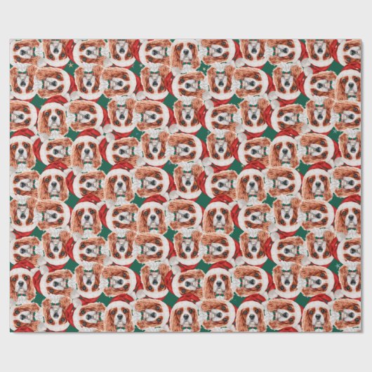 Funny Cavalier King Christmas Pattern Geschenkpapier (Flach)