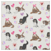 Funny Cavaliers mit Hearts Fabric Stoff (Muster)
