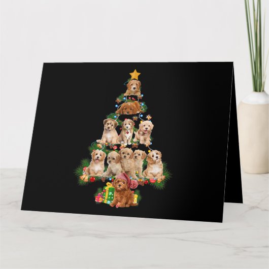 Funny Cavapoo Dog Merry Christmas Tree Cavapoo Lov Karte (Vorderseite)
