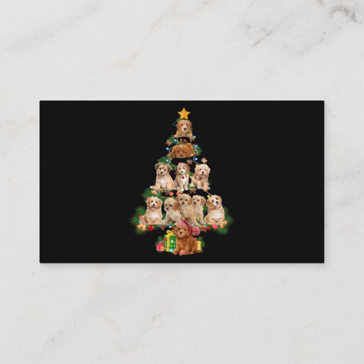 Funny Cavapoo Dog Merry Christmas Tree Cavapoo Lov Visitenkarte (Rückseite)