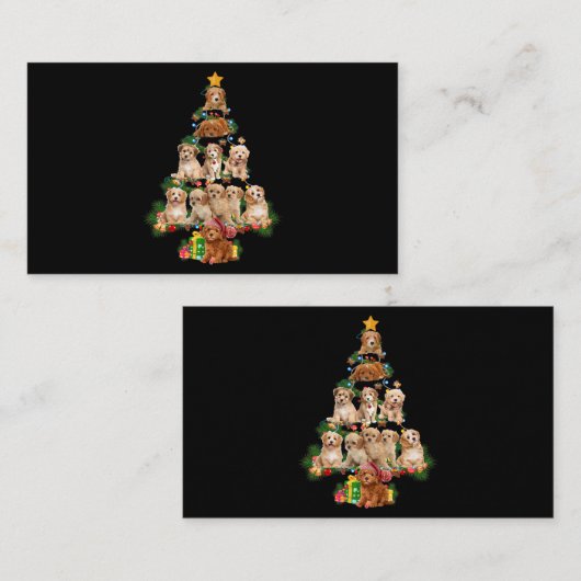 Funny Cavapoo Dog Merry Christmas Tree Cavapoo Lov Visitenkarte (Vorne/Hinten)