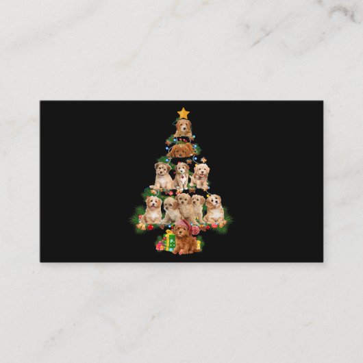 Funny Cavapoo Dog Merry Christmas Tree Cavapoo Lov Visitenkarte (Vorderseite)