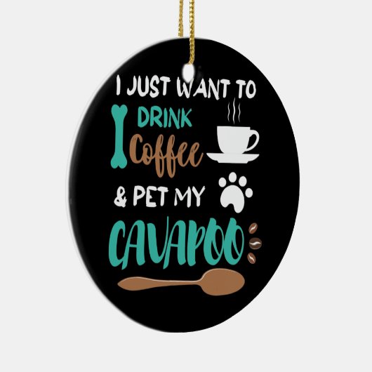 Funny Cavapoo Kaffee Cool Cavapoo Besitzer für Hun Keramik Ornament (Rechts)