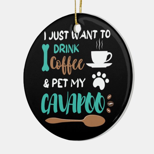 Funny Cavapoo Kaffee Cool Cavapoo Besitzer für Hun Keramik Ornament (Links)