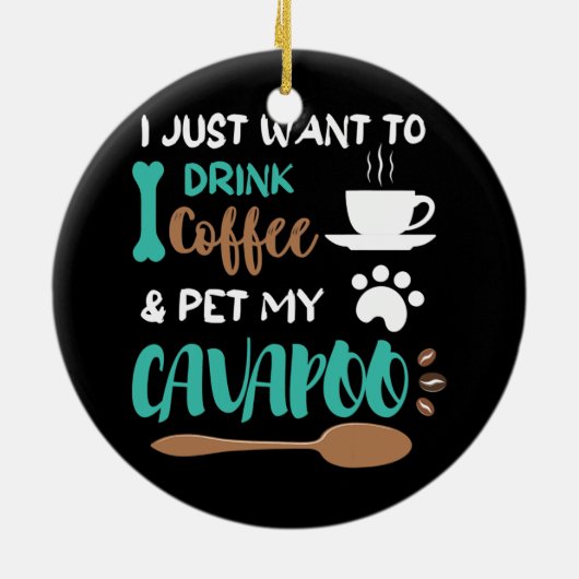 Funny Cavapoo Kaffee Cool Cavapoo Besitzer für Hun Keramik Ornament (Hinten)