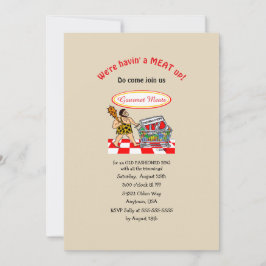 Funny Caveman Altmodisches FLEISCH GRILLEN Einladung