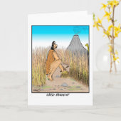 Funny caveman arsonist karte (Gelbe Blume)