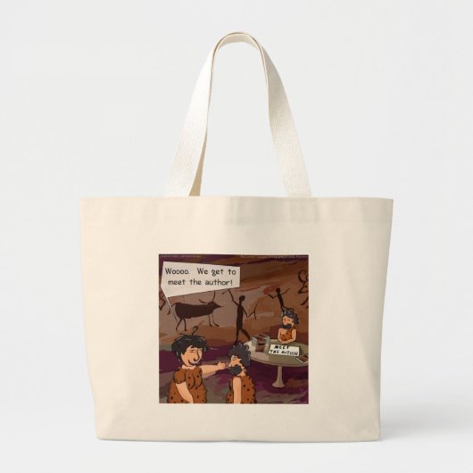 Funny Caveman Autor "Meet The Author" Jumbo Stoffbeutel (Vorne)