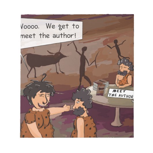 Funny Caveman Autor "Meet The Author" Notizblock (Vorderseite)