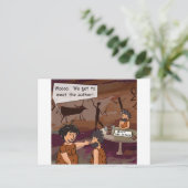 Funny Caveman Autor "Meet The Author" Postkarte (Stehend Vorderseite)