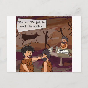 Funny Caveman Autor "Meet The Author" Postkarte