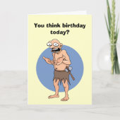 Funny Caveman Birthday Card Karte (Vorderseite)