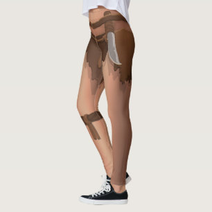 Funny Caveman Leggings Halloween Costume Pants