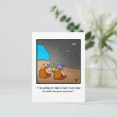 Funny Caveman News Spaß Postcard Postkarte (Stehend Vorderseite)