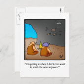 Funny Caveman News Spaß Postcard Postkarte (Vorne/Hinten)
