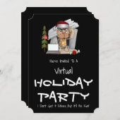 Funny Caveman Virtual Holiday Party Einladung (Vorne/Hinten)