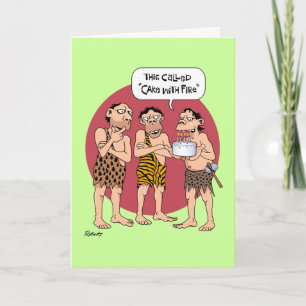 Funny Cavemen Birthday Karte