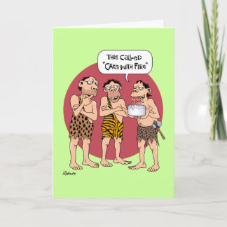 Funny Cavemen Birthday Karte