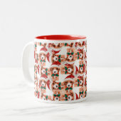 Funny Cavoodle Weihnachtsmuster Zweifarbige Tasse (Vorderseite Links)
