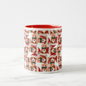 Funny Cavoodle Weihnachtsmuster Zweifarbige Tasse (Mittel)
