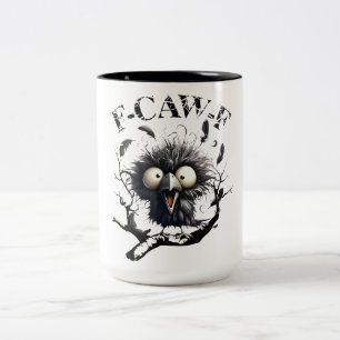 Funny Caw Shirt Black Crow Black Bird Funny Crow H Zweifarbige Tasse