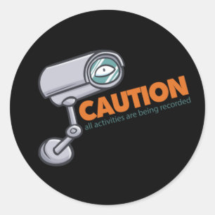 Funny CCTV Cartoon Stickers & Labels
