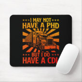 Funny Cdl Trucker Design For Men Women Semi Truck  Mousepad (Mit Mouse)