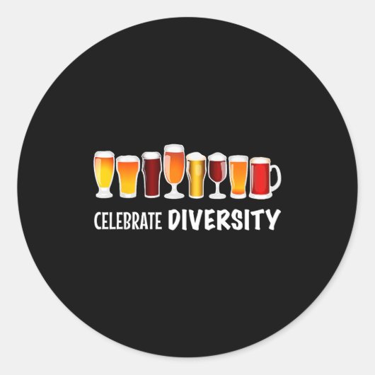 Funny Celebrate Diversity Beer Clothing For Him An Runder Aufkleber (Vorderseite)
