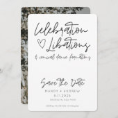 Funny Celebration Libatations Foto Hochzeit Save The Date (Vorne/Hinten)