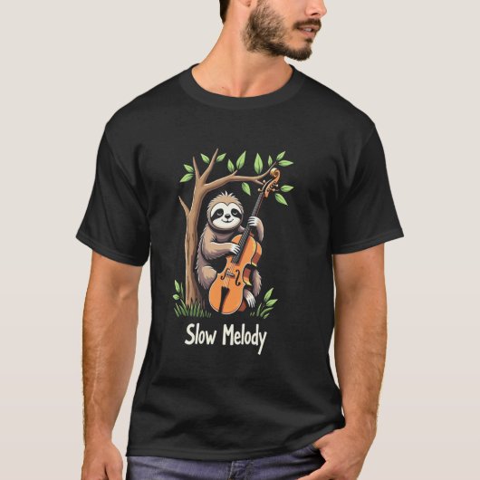 Funny Cellist Sloth Cello Player Classical Music S T-Shirt (Vorderseite)