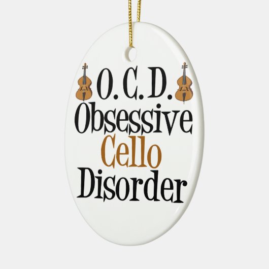 Funny Cello Keramik Ornament (Links)