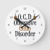 Funny Cello Runde Wanduhr (Vorderseite)