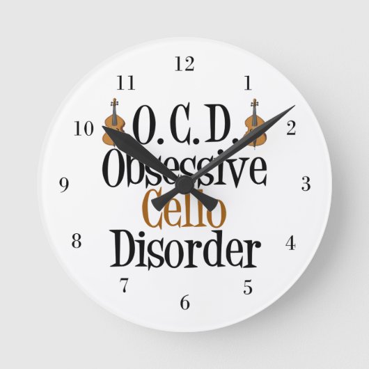 Funny Cello Runde Wanduhr (Vorderseite)