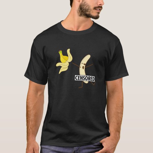 Funny Censored Banana Peel Strip Tee For Cute Boy (Vorderseite)