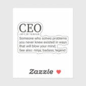 Funny CEO Definition, Geschenk für CEO Aufkleber (Blatt)