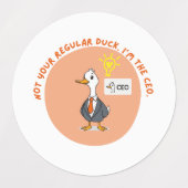 Funny CEO Duck Etiketten (Design 2)