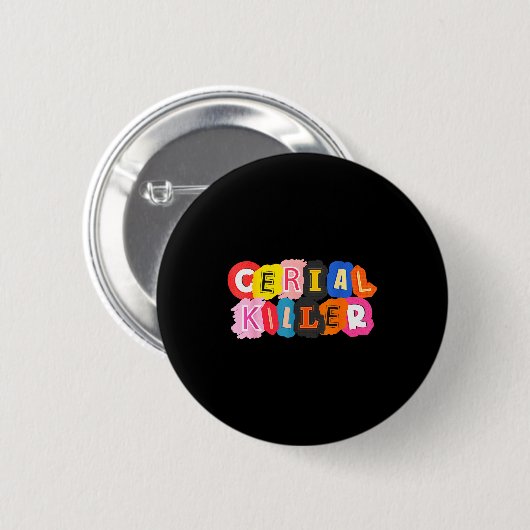 Funny Cereal Killer Cereal Design For Breakfast Lo Button (Vorne & Hinten)