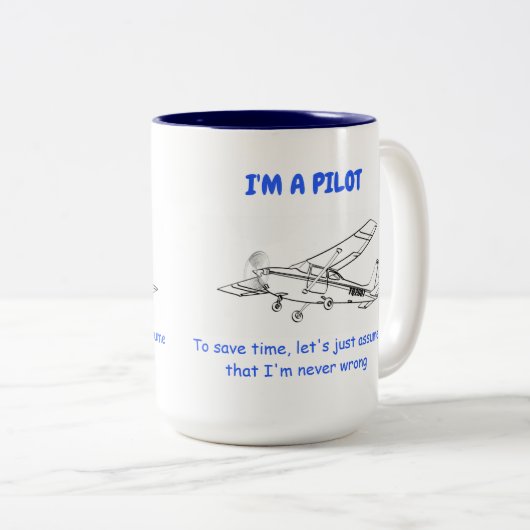 Funny Cessna Pilot Tasse (VorderseiteRechts)