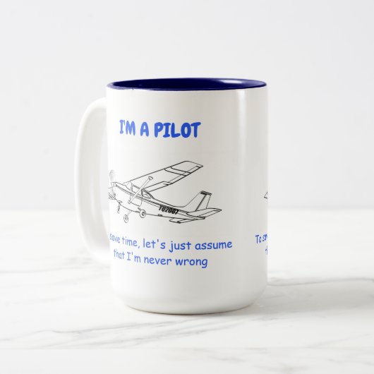 Funny Cessna Pilot Tasse (Vorderseite Links)