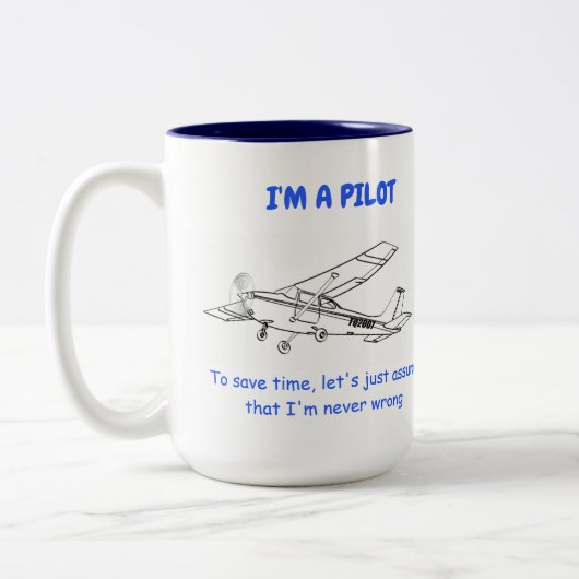Funny Cessna Pilot Tasse (Links)