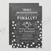 Funny Chalkboard Style Endlich Engagement Party Einladung (Vorne/Hinten)