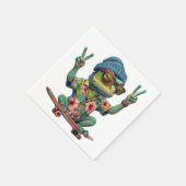 Funny Chameleon Design for Wildlife Lovers Serviette (Ecke)
