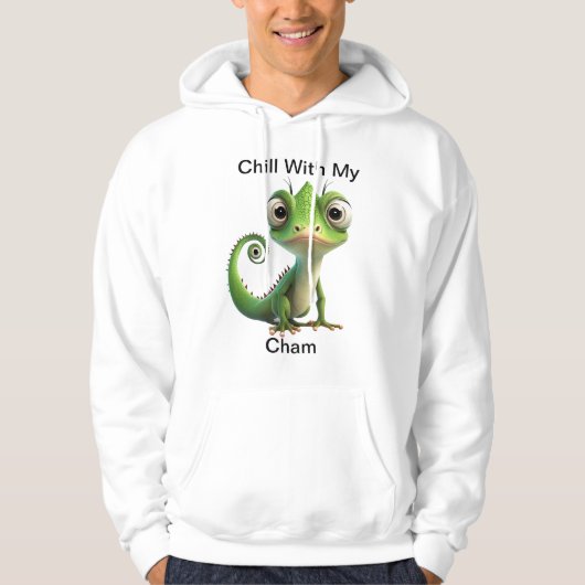 Funny Chameleon Pocket Hoodie - Niedliches Reptil (Vorderseite)
