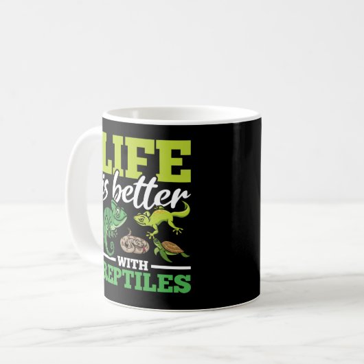 Funny Chameleon Snake Gecko Turtle Reptile Lover Kaffeetasse (Vorderseite Links)