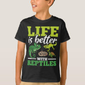 Funny Chameleon Snake Gecko Turtle Reptile Lover T-Shirt (Vorderseite)