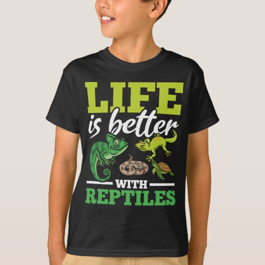 Funny Chameleon Snake Gecko Turtle Reptile Lover T-Shirt (Vorderseite)